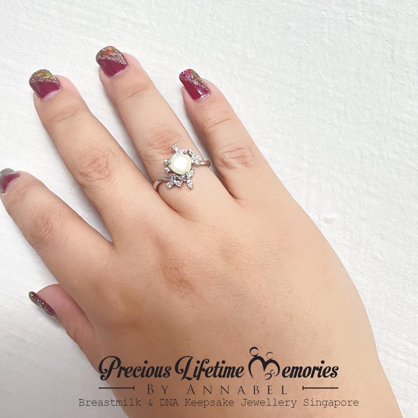 Vintage Heart Breastmilk Ring (S925)