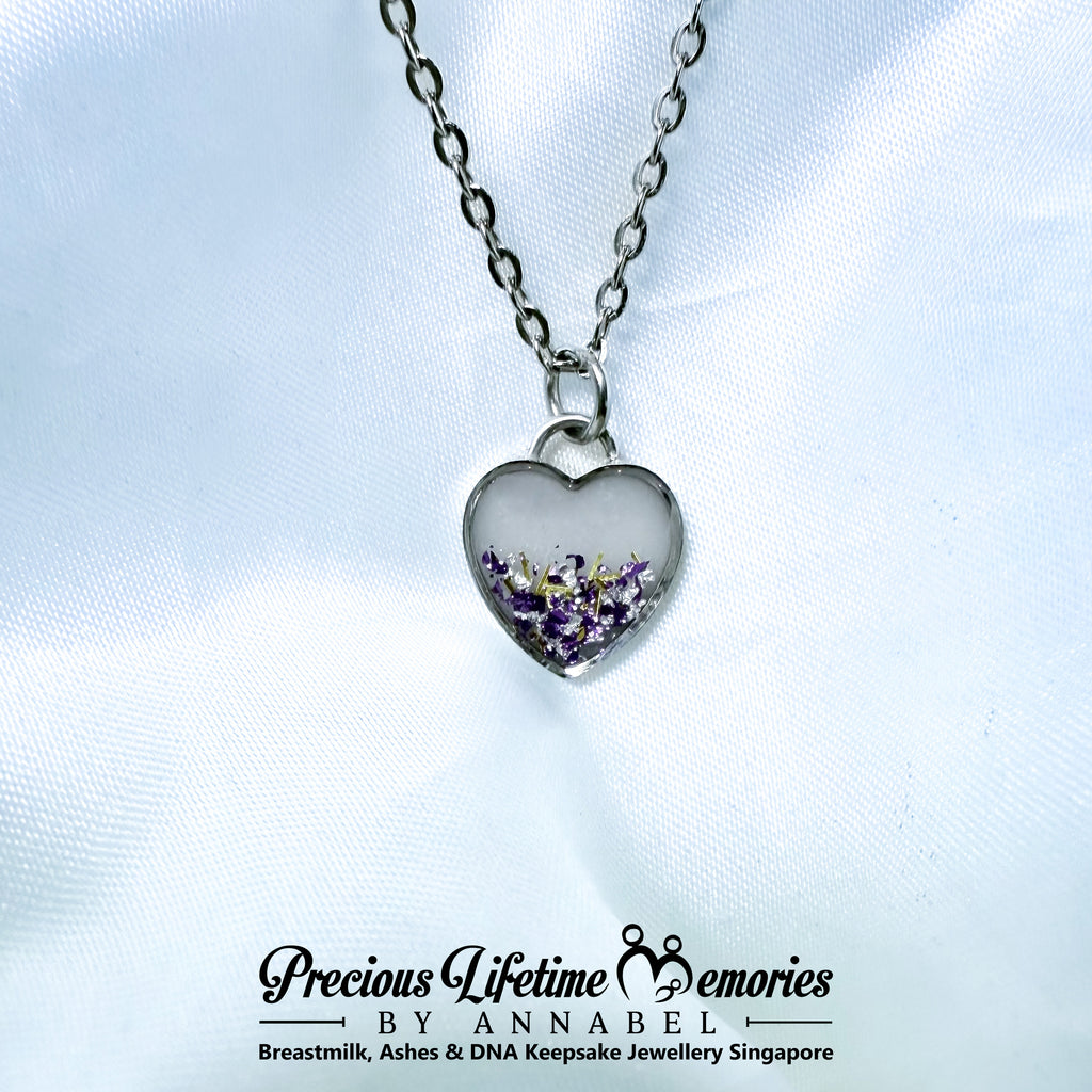 Starlit Amethyst Heart Necklace Pendant (16mm)