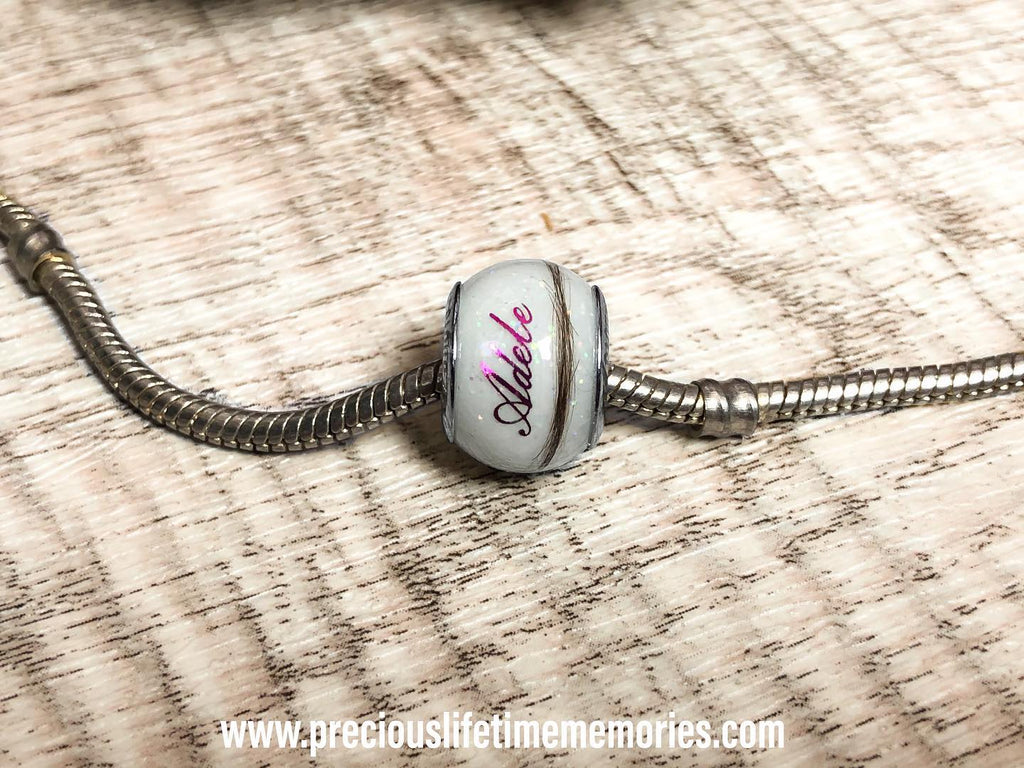 Breastmilk And Hair Micro Glitter European Bead Charm
