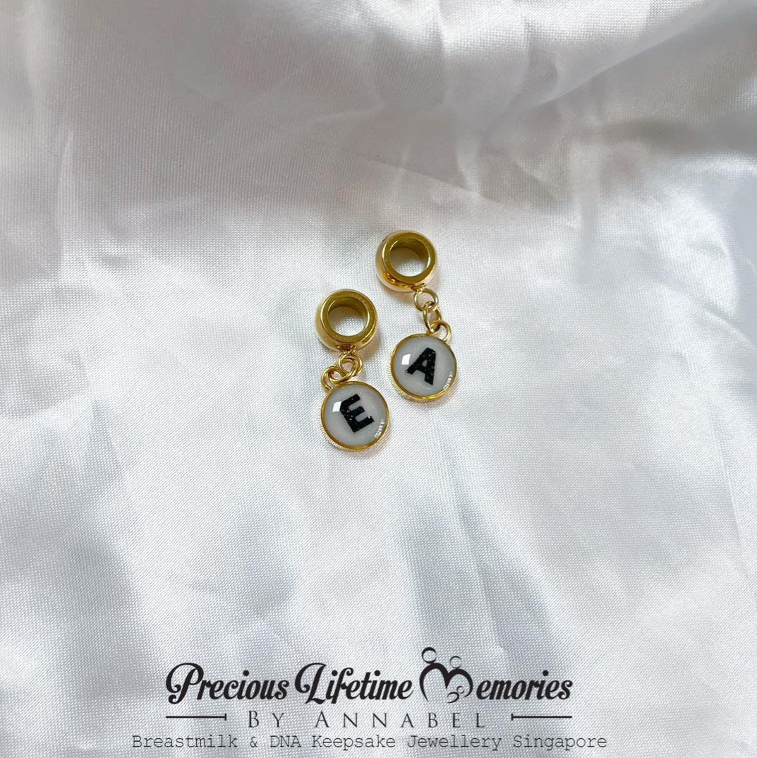 Breastmilk Initial Pendant Charm (10mm)