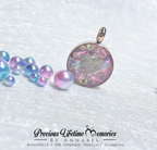 Cremation Heart Ashes PM Flakes Pendant (18mm)