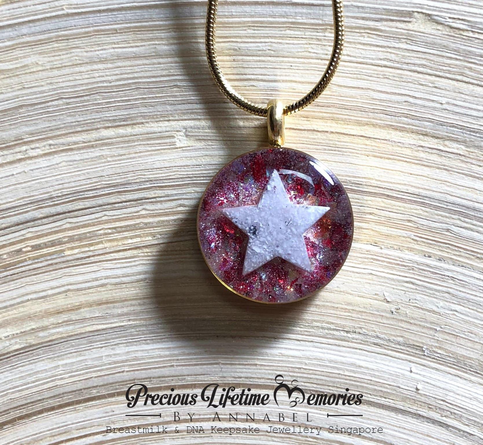 Cremation Ashes Stella PM Flakes Pendant (18mm)