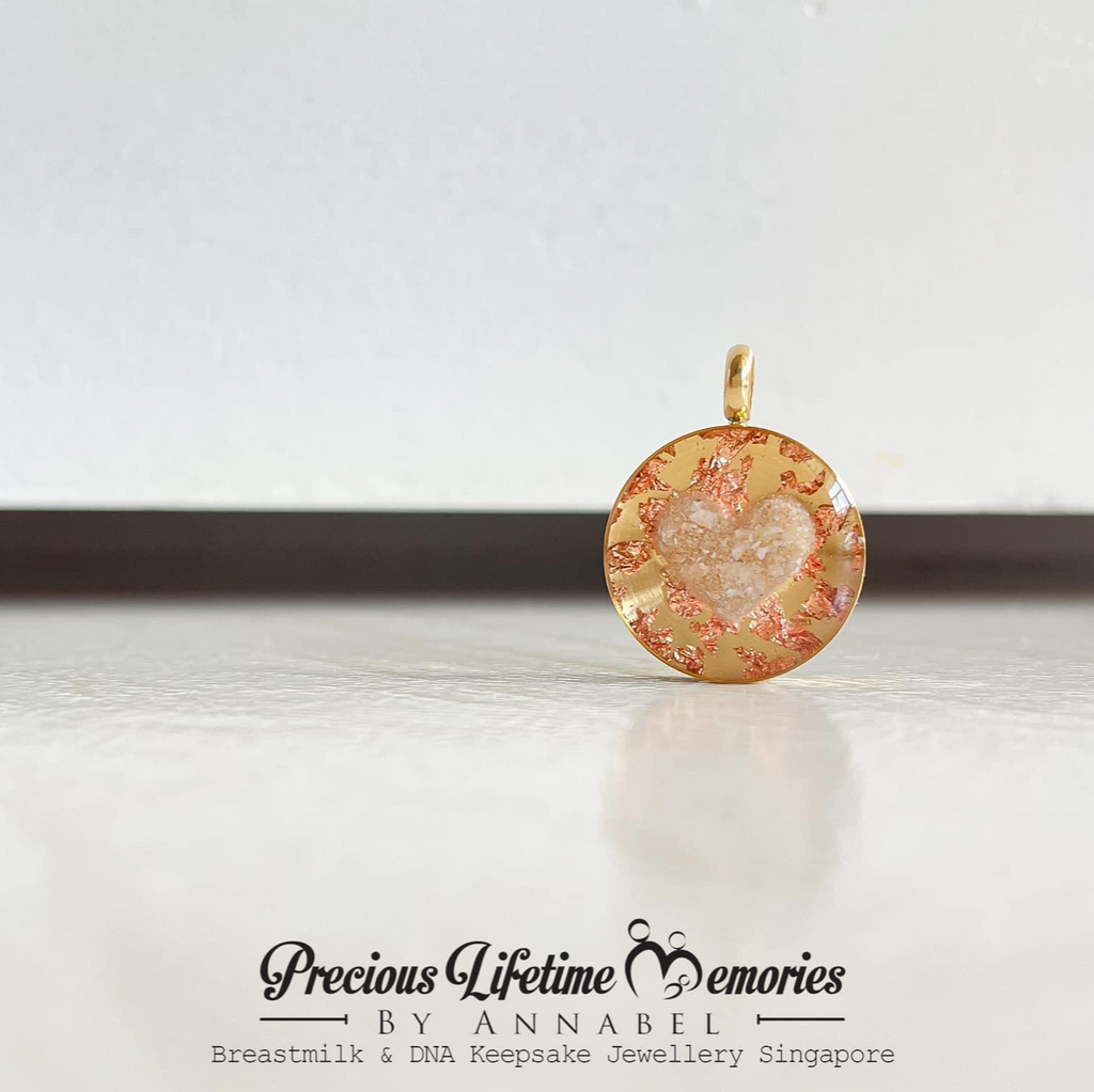 Cremation Heart Ashes Foil Pendant (18mm)