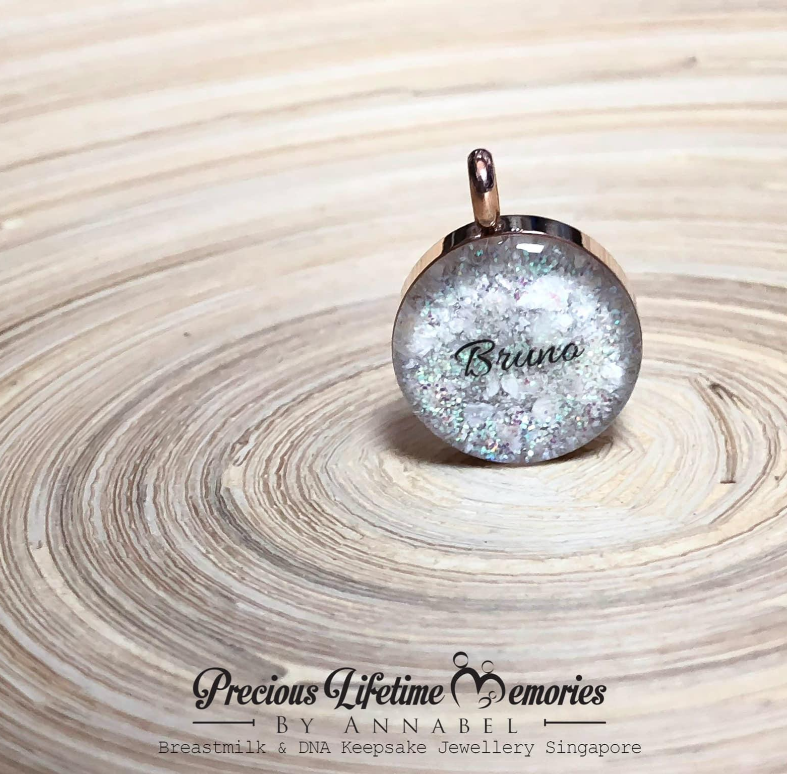 Cremation Classic Full Ashes Glitter Pendant (18mm)