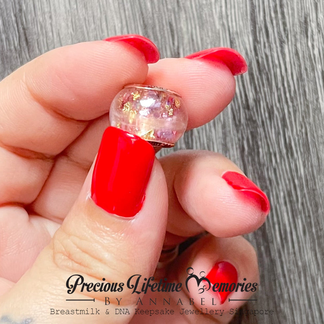 Memorial Ashes Champagne Blush  European Bead Charm