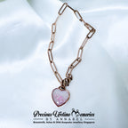 Berry Stardust Breastmilk Heart Eternal Link Bracelet (16mm)
