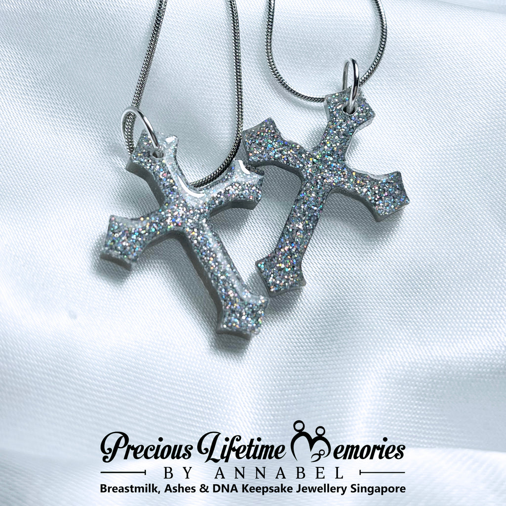 Cremation Ashes Shimmering Faith Necklace