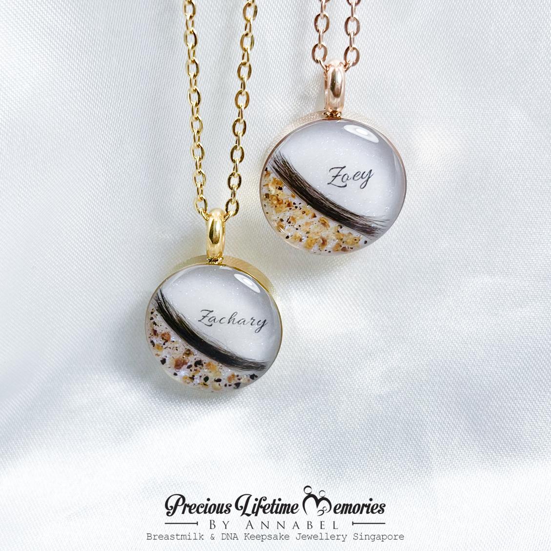 Crescent Moon Cord Dust 3in1 Pendant Necklace (18mm)
