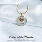 Breastmilk, Umbilical Cord Heart Pearl Effect Necklace Pendant (18mm)