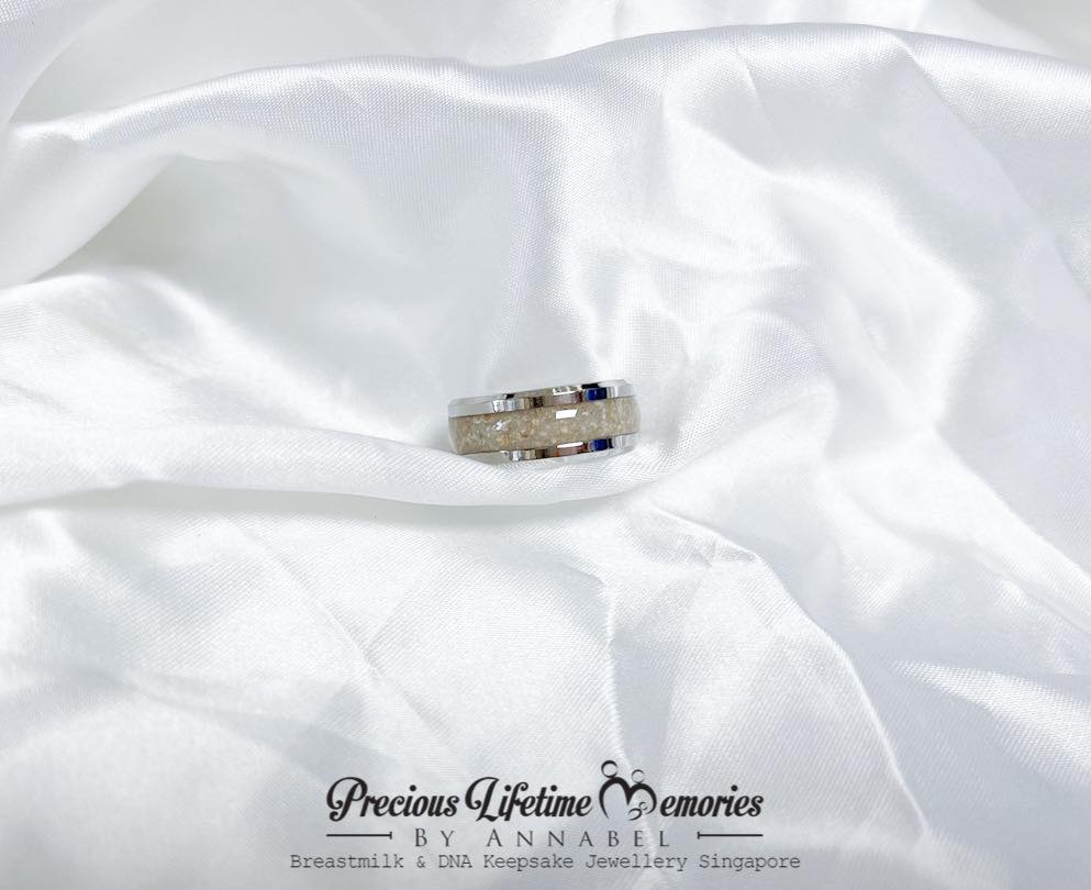 Cremation Classic Ash Stainless Steel Ring
