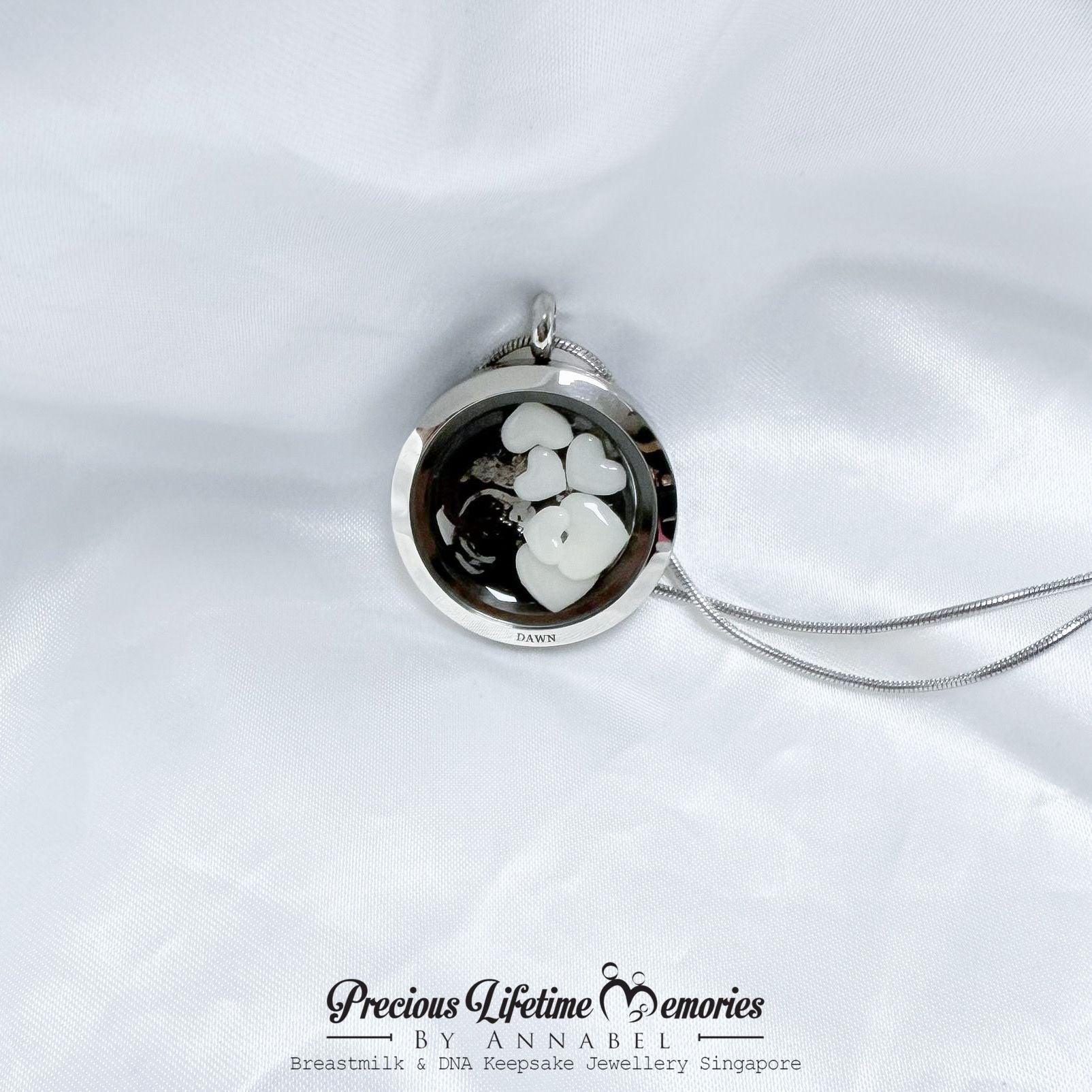 Photo Floating Hearts Glass Locket