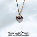 Cremation Ashes Rose Stardust Heart Necklace Pendant (16mm)