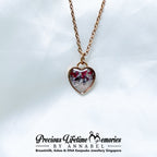 Cremation Ashes Rose Stardust Heart Necklace Pendant (16mm)