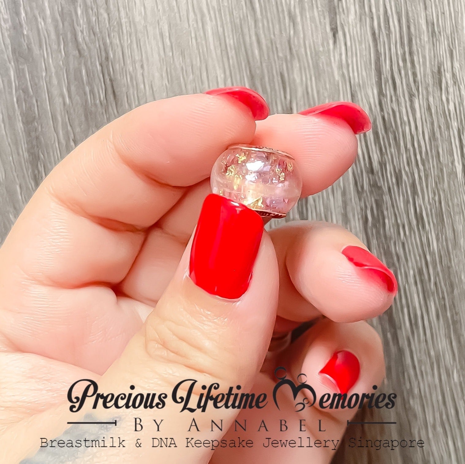 Memorial Ashes Champagne Blush  European Bead Charm