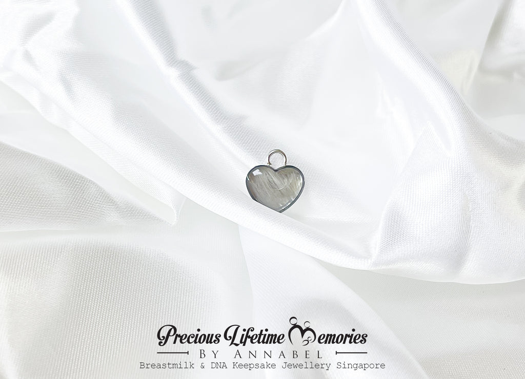 Pet Cremation Fur Classic Heart Necklace (10mm)