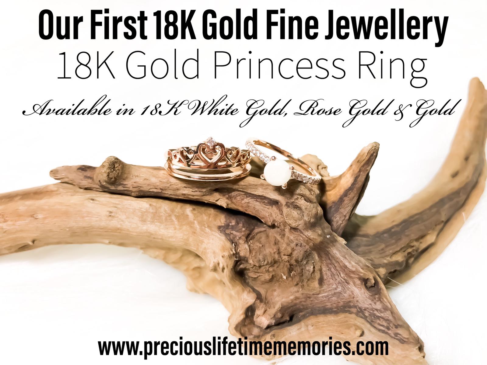 18K Gold Keepsake 2in1 Princess Tiara Round Diamond Ring