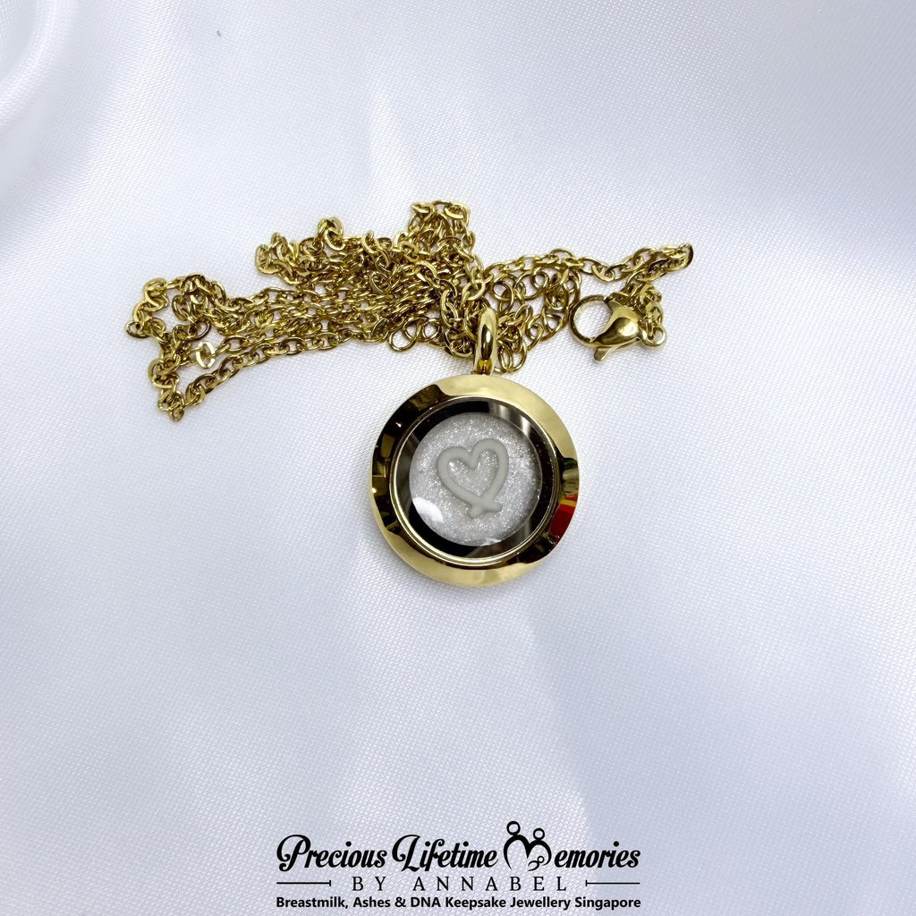 Eternal Heart Petite Breastmilk Glass Locket