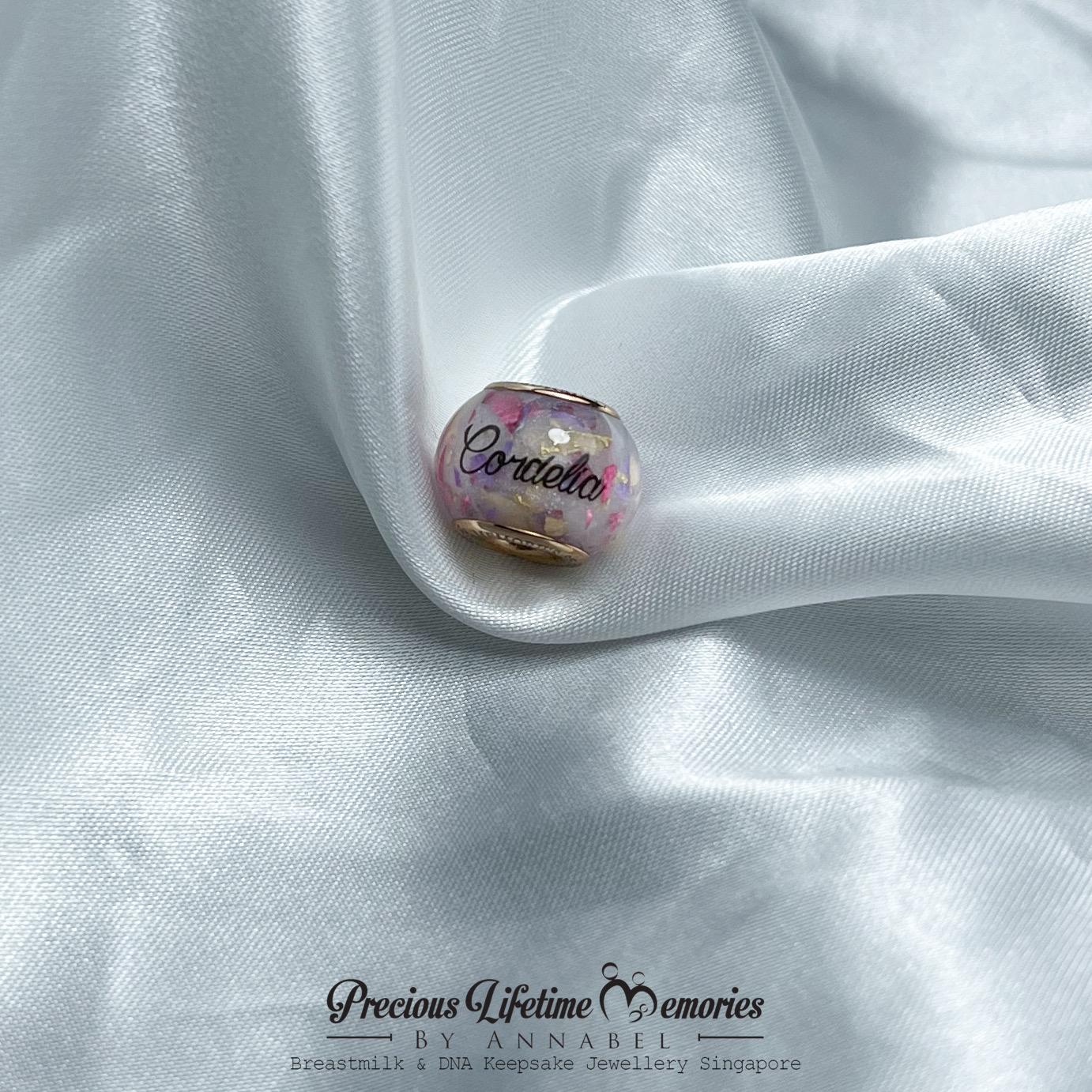 Breastmilk Sparkle Rose European Bead Charm