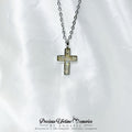 Memorial Cross Ashes Sparkling Flakes Pendant