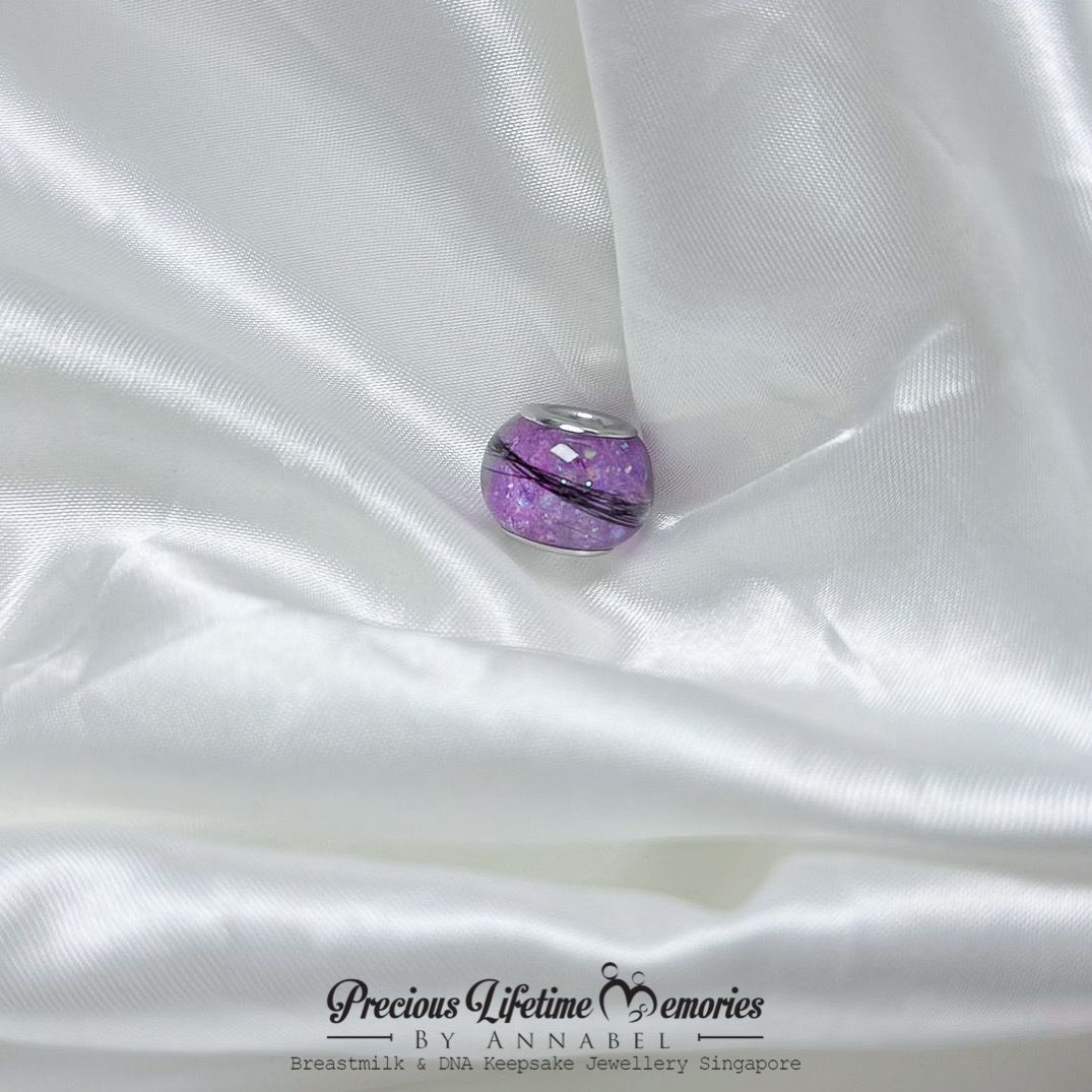 Breastmilk And Hair Falling Glitter European Bead Charm