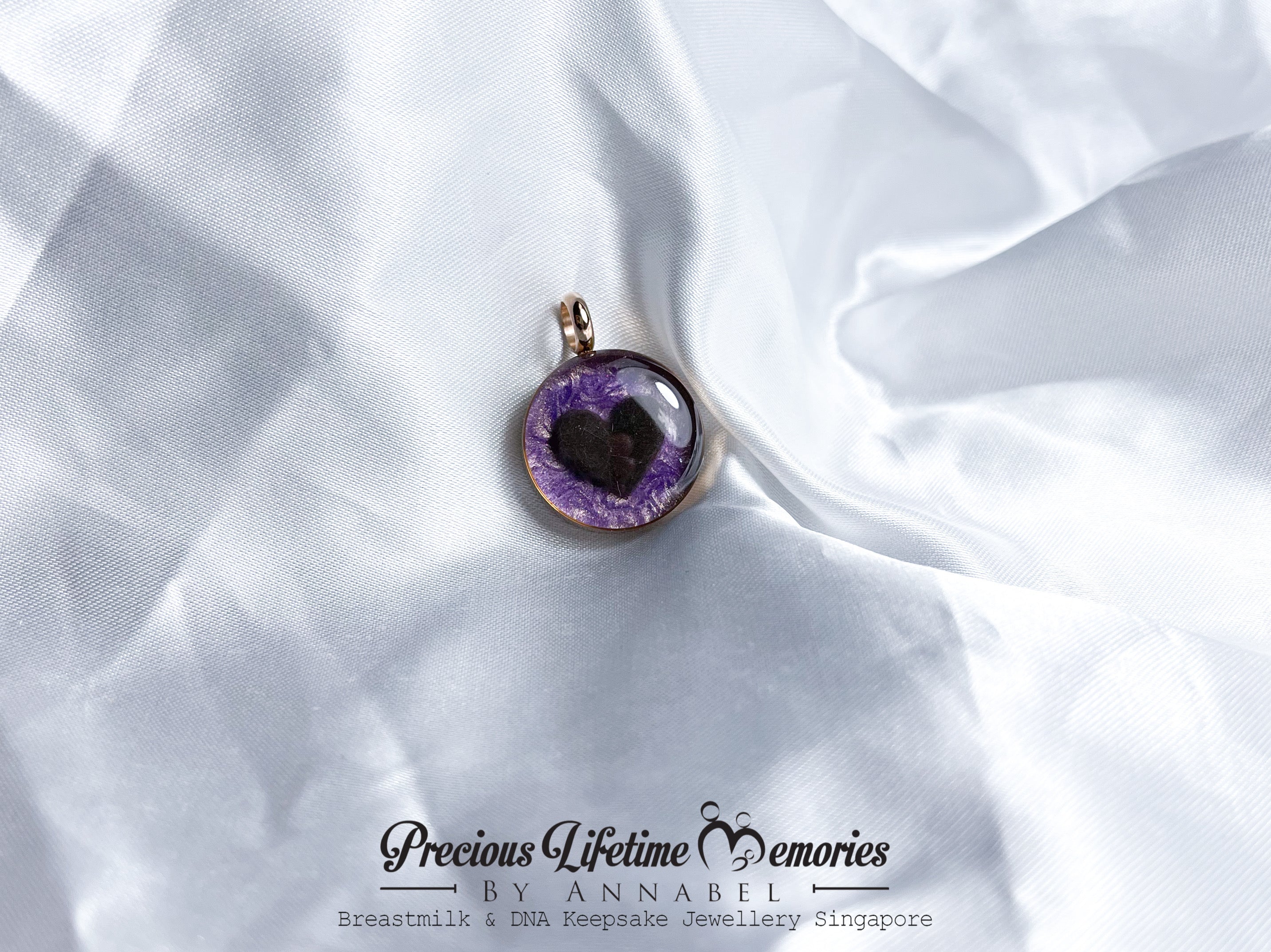 Cremation Heart Ashes Pearl Effect Pendant (18mm)