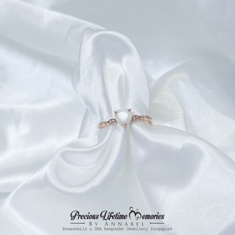 Ti Amo Breastmilk Heart Ring (S925)