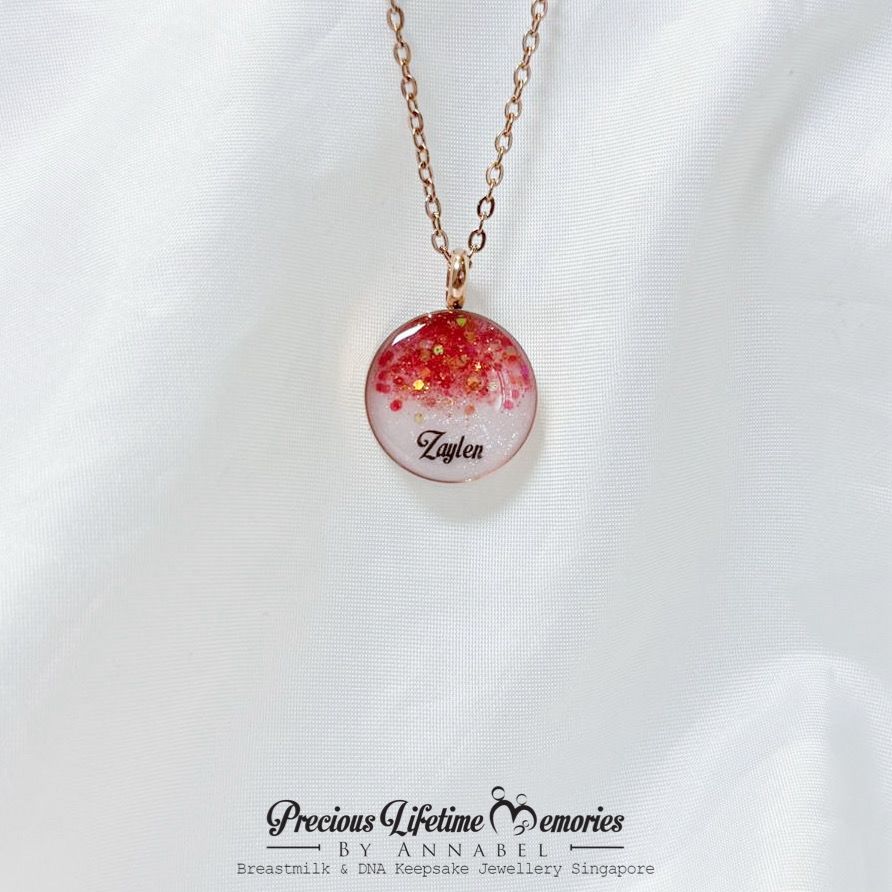 Fairy Dust Breastmilk Pendant Necklace (18mm)