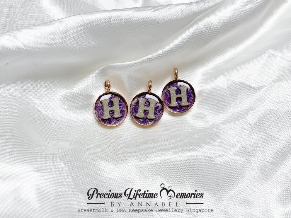 Cremation Ashes Bold Initial Pearl Effect Pendant (18mm)