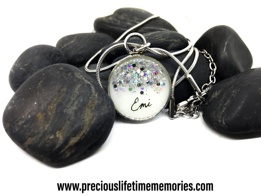 Fairy Dust Breastmilk Pendant Necklace (18mm)