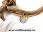 Rainbow Flakes Breastmilk Necklace Pendant (18mm)