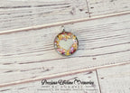 Sparkle Rose Heart Breastmilk Necklace Pendant (18mm)