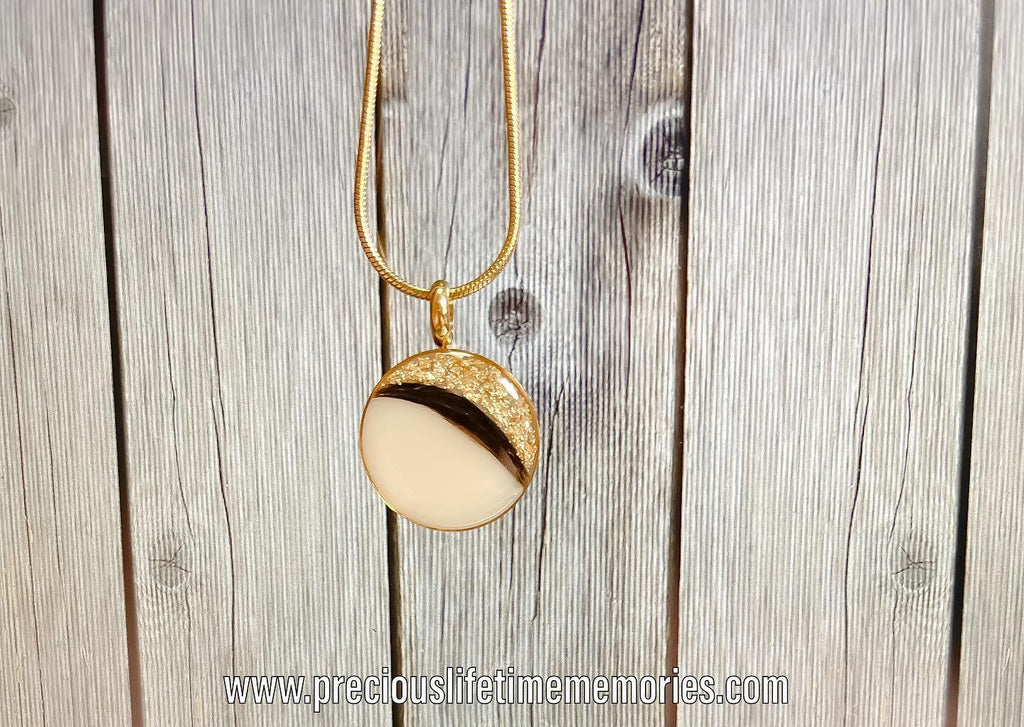 Crescent Foil Breastmilk And Hair Curl Pendant (18mm)