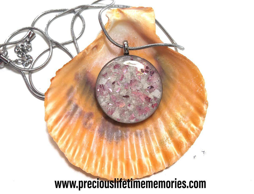 Cremation Full Ashes PM Flakes Pendant (25mm)