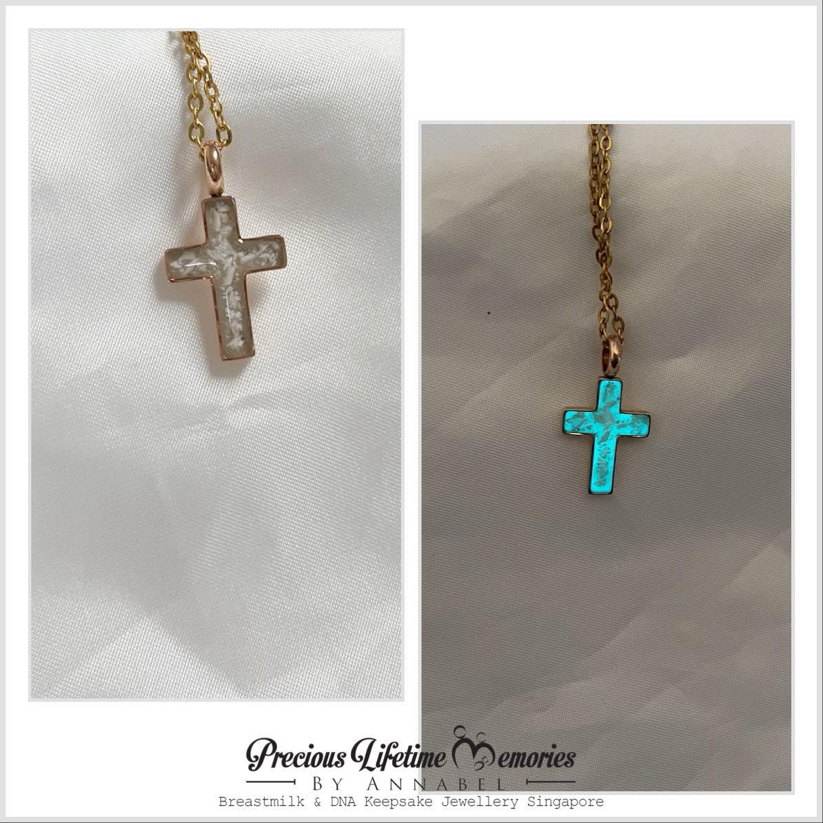 Memorial Bone Fragment Ashes Glow In Dark Necklace