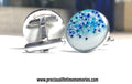 Frozen Falling Blue Breastmilk Cufflink (18mm)
