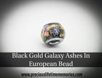 Memorial Ash Black Gold Galaxy European Bead Charm