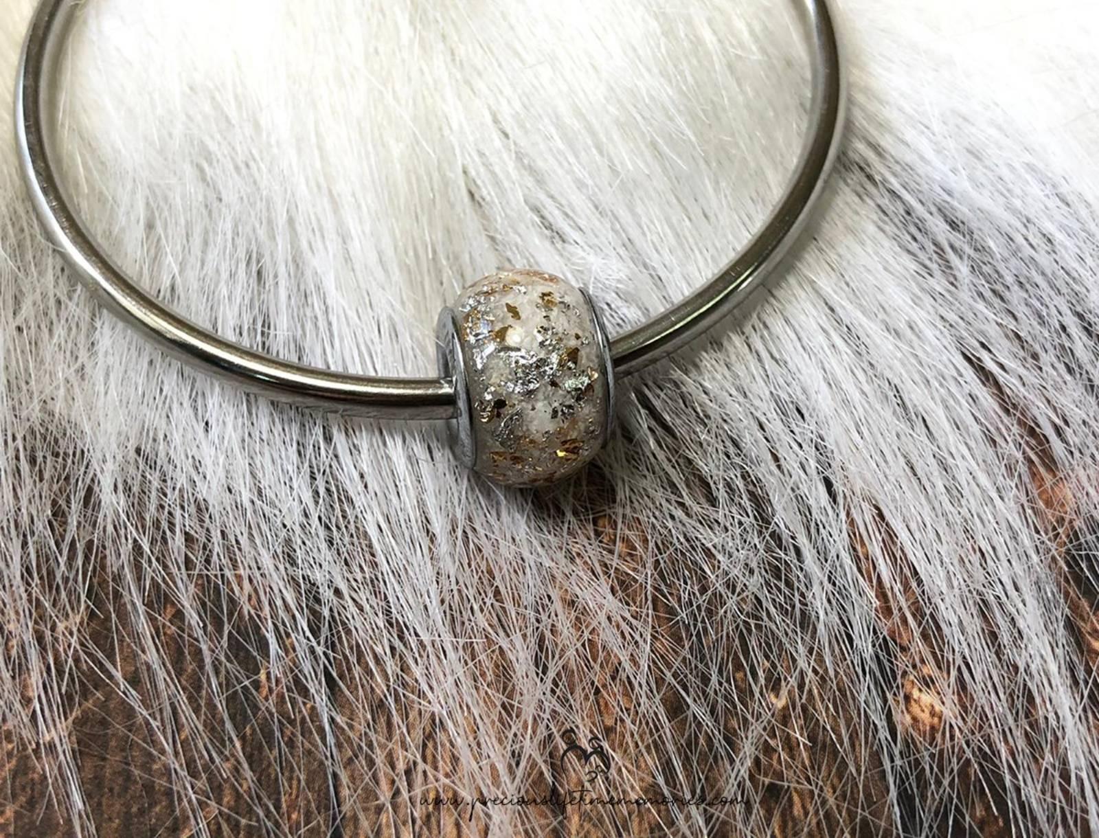 Memorial Cremation Ashes Champagne Gold And Silver Charm