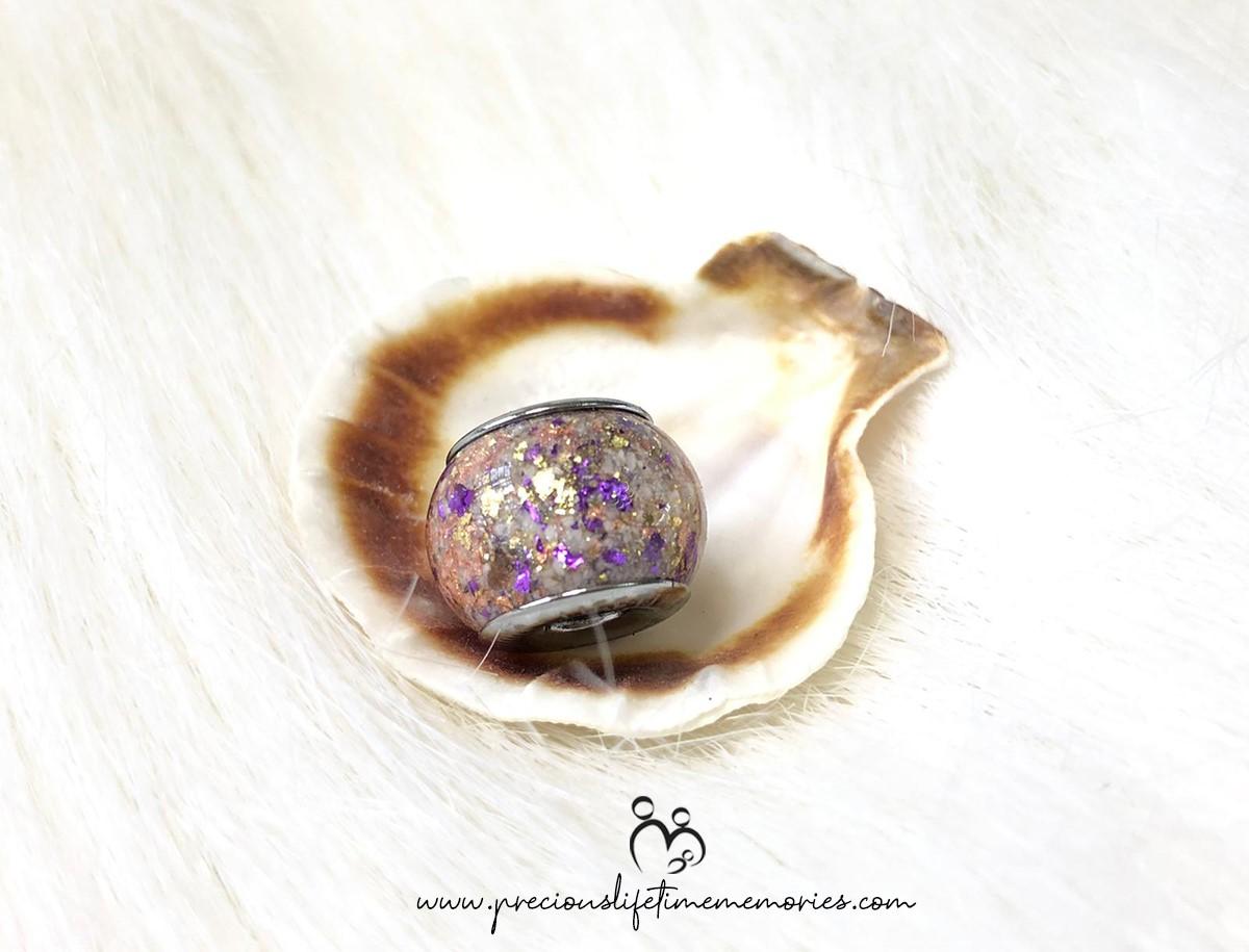 Memorial Ash Violet Gold Copper European Bead Charm