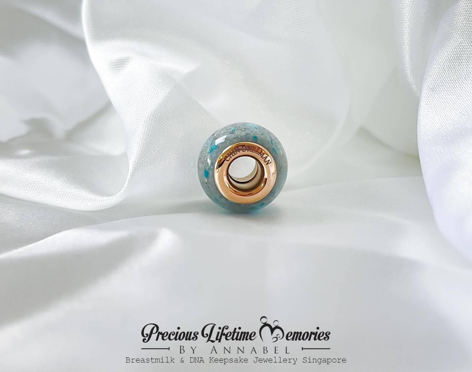 Memorial Ash Black Gold Galaxy European Bead Charm