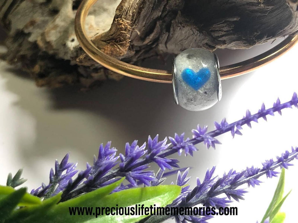 Memorial Ash Shimmer Heart European Bead Charm