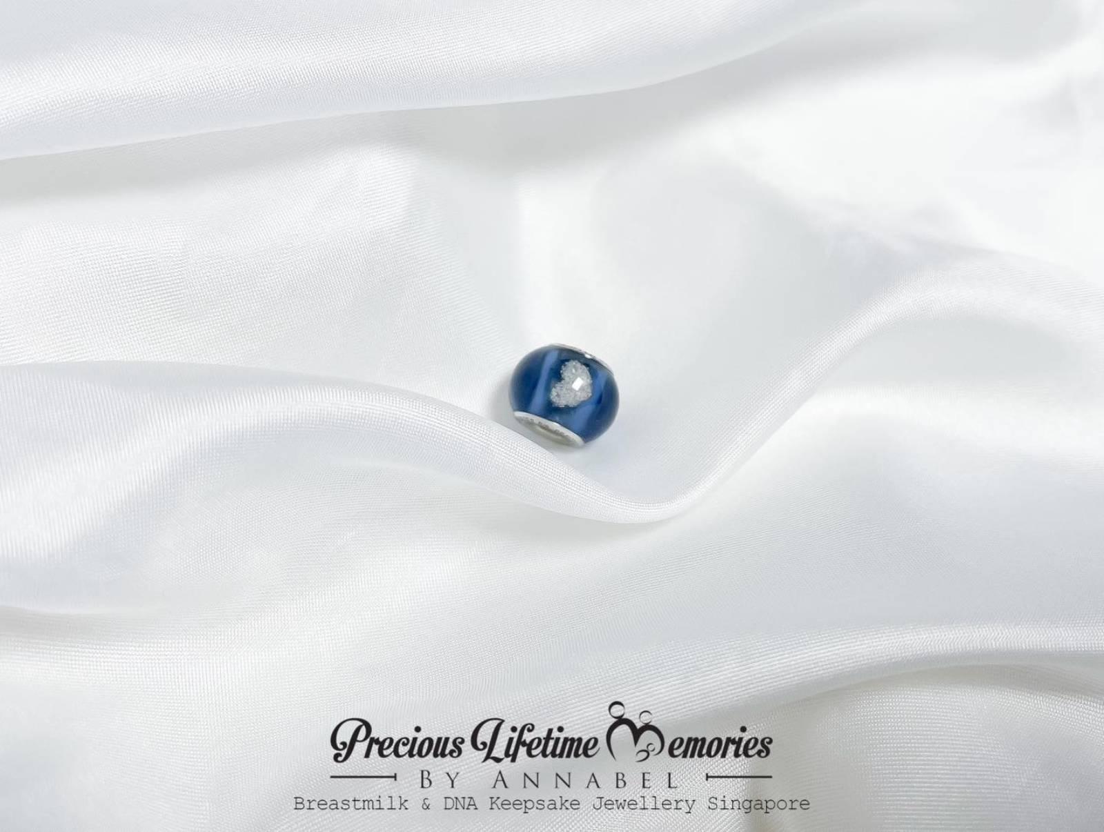 Memorial Heart Ash Resin Birthstone European Bead Charm