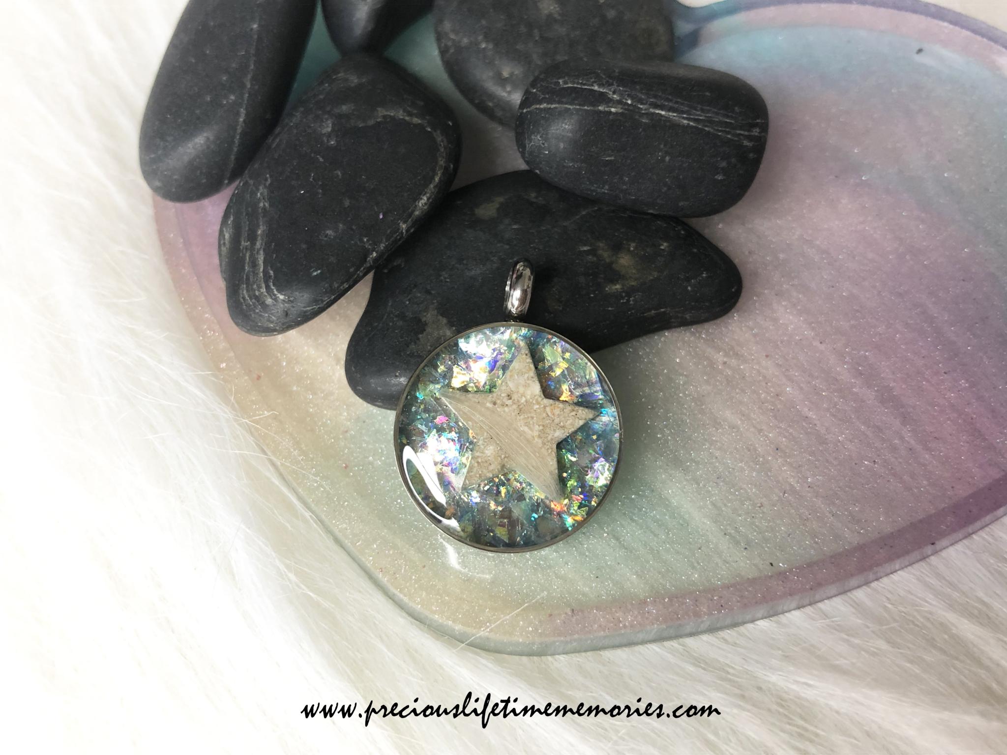 Memorial Ash Stella Sparkling Flakes Pendant (18mm)