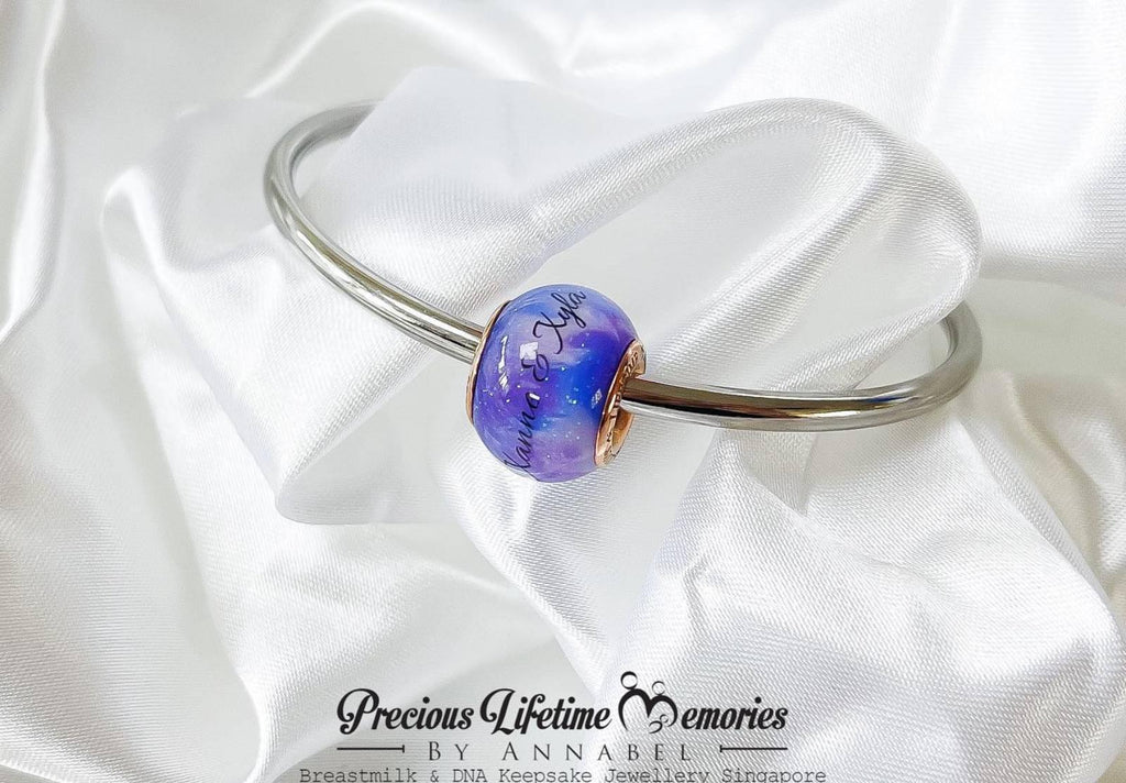 Purple Galaxy Breastmilk European Bead Charm