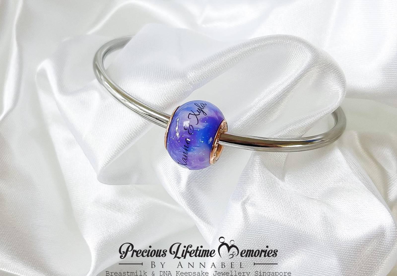 Purple Galaxy Breastmilk European Bead Charm