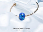 Galaxy Blue Mint Breastmilk European Bead Charm
