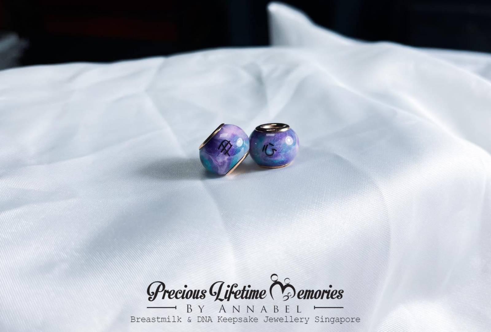 Pastel Galaxy Pink Breastmilk European Bead Charm