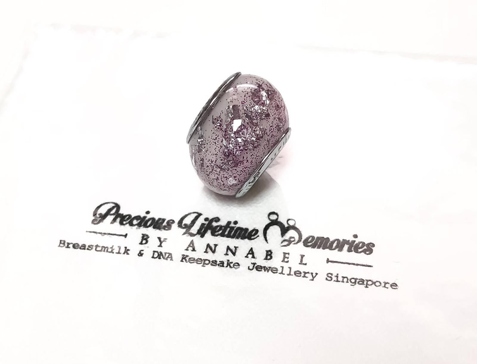 Periwinkle Silver Breastmilk European Bead Charm