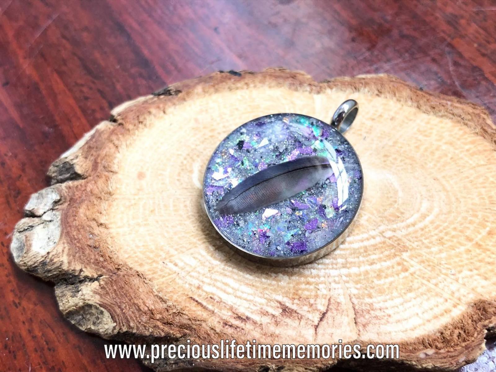 Cremation Full Ashes PM Flakes Pendant (25mm)