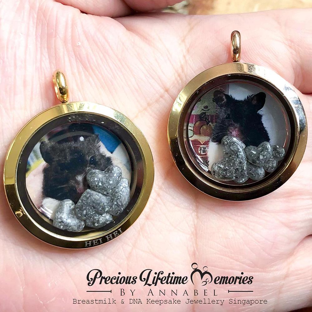 Memorial Ashes Photo Floating Heart Glass Locket