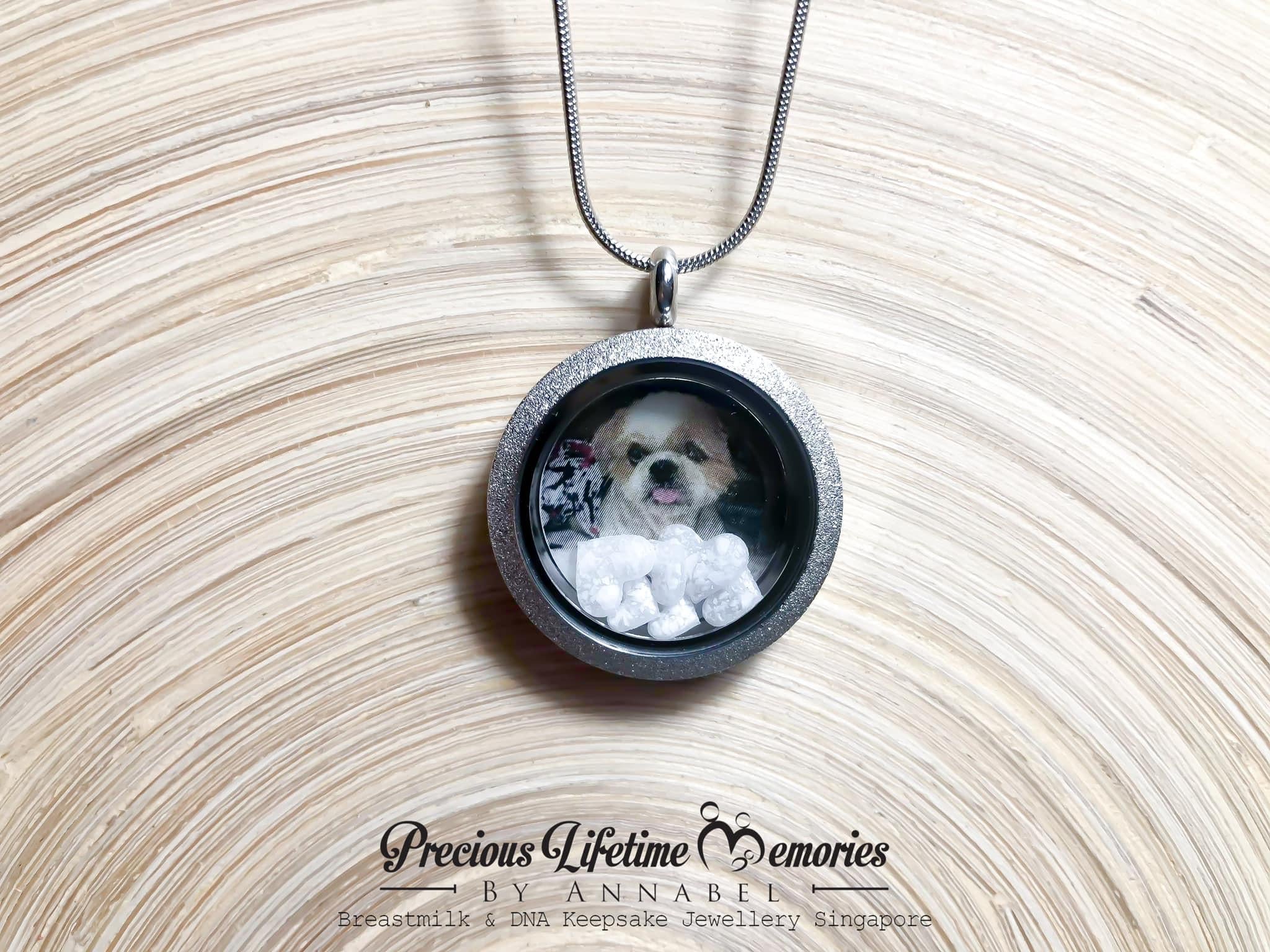 Memorial Ashes Photo Floating Heart Glass Locket